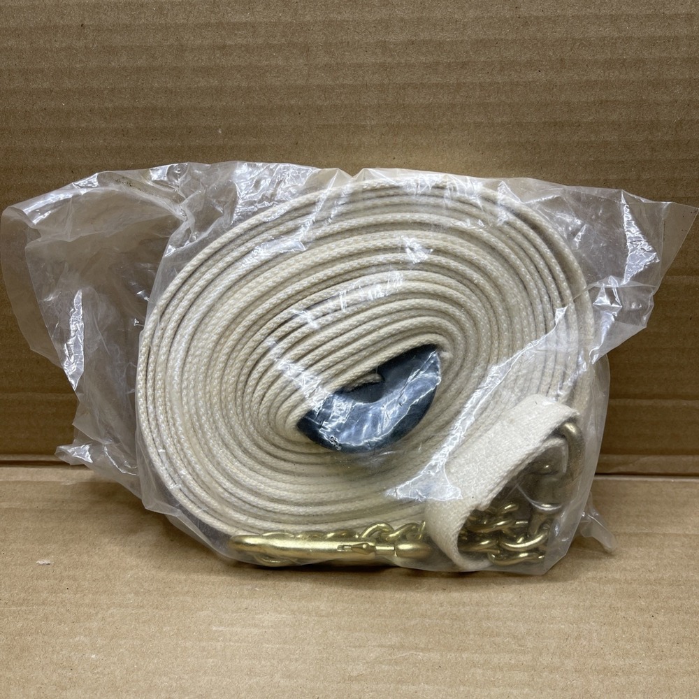 NOS JT International German Cord Cotton Lunge Line 25' White Heavy Chain Horse